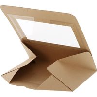 シモジマ 食品箱 ネオクラフト 窓付BOX L クラフト 004248045 1袋(20枚)