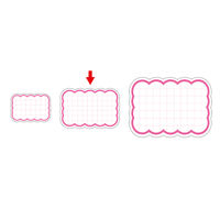 ササガワ 抜型カード 波四角 中 ピンク 16-4153 1冊(50枚)