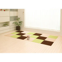 レック 吸着タイルマット 45×45 ブラウン 4枚入 O-783 1袋(4枚入)（直送品）