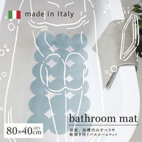 すべり止めマット浴室 浴槽用 バスルーム マット ブルー 1個 FUJIEI 吸盤付き 転倒防止 お風呂マット ラバーマット