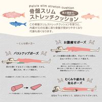 骨盤 スリム ストレッチクッション さかな 1個 FUJIEI エクサイズ カバー付き 骨盤矯正 まくら 足置き 腰枕 動物柄 かわいい