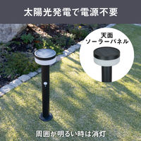 ムサシ ガーデンソーラーセンサーライト2W丸型 ブラック GL-S100BK 1台