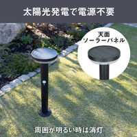 ムサシ ガーデンソーラーセンサーライト5W丸型 ブラック GL-S110BK 1台