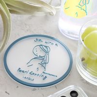 （世界の名作）PVCコースター2点セット 真珠の耳飾り 1セット（1袋（2個入）×2） LAKOLE/ラコレ