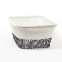 ニットメッシュバスケット（角） ブラック 1セット（1個×2） LAKOLE/ラコレ