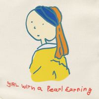 （世界の名作）スクエアポーチ 真珠の耳飾り LAKOLE/ラコレ