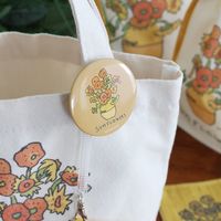 （世界の名作）缶バッジ ひまわり 1セット（1個×2） LAKOLE/ラコレ