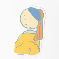 （世界の名作）ステッカー 真珠の耳飾り 1セット（1枚×2） LAKOLE/ラコレ