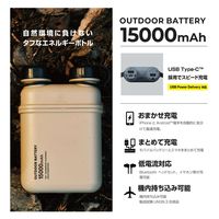 モバイルバッテリー 15000mAh 大容量 防水 防塵 IP67 ブラック DE-NEST-15000BK エレコム 1個（直送品）