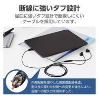 タイプCイヤホン 有線 マイク付き セミオープン型 断線しにくい高耐久 ブラック EHP-DF13IMBK エレコム 1個