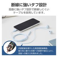 タイプCイヤホン 有線 マイク付き セミオープン型 断線しにくい高耐久 ブルー EHP-DF13IMBU エレコム 1個