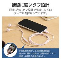 タイプCイヤホン 有線 マイク付き セミオープン型 断線しにくい高耐久 ピンク EHP-DF13IMPN エレコム 1個