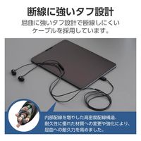 タイプCイヤホン 有線 マイク付き カナル型 断線しにくい高耐久 ブラック EHP-DF14CMBK エレコム 1個