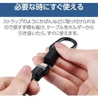 ストラップ型 ケーブルホルダー カラビナ付き コネクターカバー <C to C> ブラック EKCWCCC01BK エレコム 1個