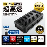 M.2 SSD ケース NVMe USB4 対応 Type-C アルミボディ ブラック LGB-PNVU4C ロジテック 1個