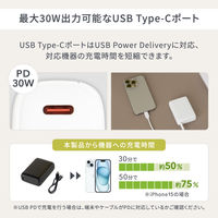 オウルテック USB Type-C入出力 PD30W対応 10000mAh モバイルバッテリー OWL-LPB10020-WH 1個