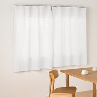 無印良品 麻平織ノンプリーツカーテン 幅100×丈135cm用 オフ白 良品計画