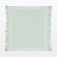無印良品 インド綿 マルチクロス フリンジ ライトグリーン 約50×50cm 1セット（1枚×5） 良品計画