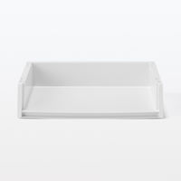 無印良品 再生ポリプロピレン入り 収納ラック 小 ホワイトグレー 約幅37×奥行26×高さ9cm 1セット（1個×2） 良品計画