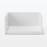 無印良品 再生ポリプロピレン入り 収納ラック 中 ホワイトグレー 約幅37×奥行26×高さ17.5cm 1セット（1個×2）