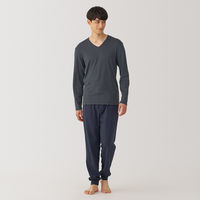 【メンズ】無印良品 紳士 あったか綿 Vネック長袖Tシャツ 紳士S ダークグレー 良品計画