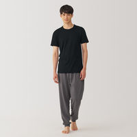 【メンズ】無印良品 紳士 あったか綿 クルーネック半袖Tシャツ 紳士S 黒 良品計画