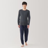 【メンズ】無印良品 紳士 あったか綿 クルーネック長袖Tシャツ 紳士S ダークグレー 良品計画