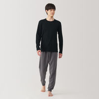 【メンズ】無印良品 紳士 あったか綿 クルーネック長袖Tシャツ 紳士S 黒 良品計画