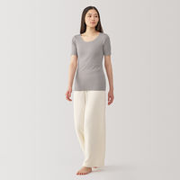 【レディース】無印良品 婦人 あったか綿 半袖Tシャツ 婦人S グレイッシュブラウン 良品計画