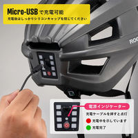 ロックブロス 調整可能ライト付きヘルメット(ZK-013W)ホワイト ZK-013W 1個 4570122013227（直送品）