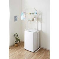 【アウトレット】平安伸銅工業 ランドリーラック 伸縮 ハンガー付き 幅61-93cm ステンレス 1台