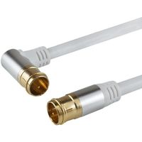 ホーリック アンテナケーブル 7m ホワイト アルミヘッド L字差込式/差込式コネクタ AC70-398WH 1本 65-1792-73（直送品）