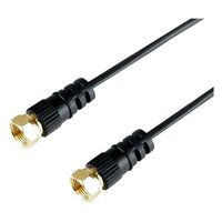 ホーリック 極細アンテナケーブル 10m ブラック 両側ネジ式コネクタ AC100-490BK 1本 65-1793-13（直送品）