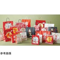 アズワン 福袋手提げ紙袋 ハッピーバッグ レッド 32×11×33cm 50枚入 67-8945-22 1個(50枚)（直送品）