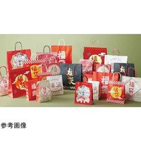 アズワン 福袋手提げ紙袋 しめ飾り おしゃれ 32×11×33cm 50枚入 67-8945-26 1個(50枚)（直送品）