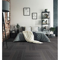 川島織物セルコン ユニットラグ タイルカーペット ケーブルニットIII 500×500mm ブラウン UR2204_BR 1セット(6枚入)（直送品）