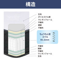 【軒先渡し】ルービックJP 千鳥 ポケットマットレス 厚み22cm シングル JMX204-S 1枚（直送品）