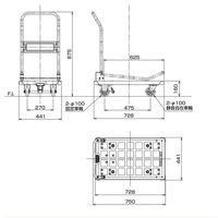 ハマコSS ブレーキ付き樹脂台車 PB200 1台（直送品）