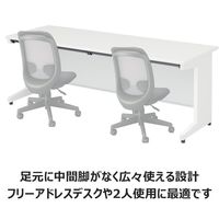 プラス スチールOAデスク フラットライン＋(プラス) 平机 引出付 メープル天板/ホワイト脚 幅2000×奥行700×高さ720ｍｍ 1台(4梱包)