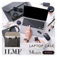 パソコンケース 14インチ レザー スリム PCケース フロントポケット付 ブラック BM-IBEM01BK-IL エレコム 1個