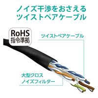 LANケーブル CAT6A準拠 爪折れ防止 1.0M ブラック ECLD-GPATBK10 エレコム 1個（直送品）