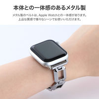 Apple Watch 38/40/41/42mm バンド 「CORVIN」 スクエアメタルバンド シルバー（直送品）