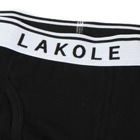 メンズ コットンロゴ無地ボクサーパンツ ブラック M LAKOLE/ラコレ