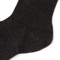 レディース リブラメクルーソックス ブラック 23～25cm LAKOLE/ラコレ