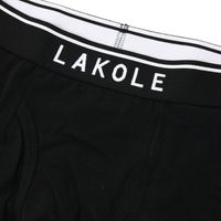 メンズ コットン縦ラインボクサー ブラック M LAKOLE/ラコレ