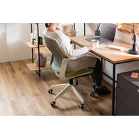 東谷 ROOM ESSENCE クレコ オフィスチェア グリーン×ホワイト OFC-50GRW 1台（直送品）