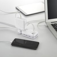 オーム電機 モバイルUSBタップ くるっと収納 PD対応 20W 00-7084 1個