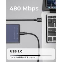 USBケーブル 1.8m USB-A[オス] - USB Type-C[オス] 60W QC3.0対応 ナイロン ブラック