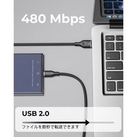 USBケーブル 1m USB-A[オス] - USB Type-C[オス] 60W QC3.0対応 ナイロン ブラック
