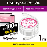タイプCケーブル (USB-C to C) 1m PD 100W 磁石 白 MPA-CC5PMG10WH エレコム 1個